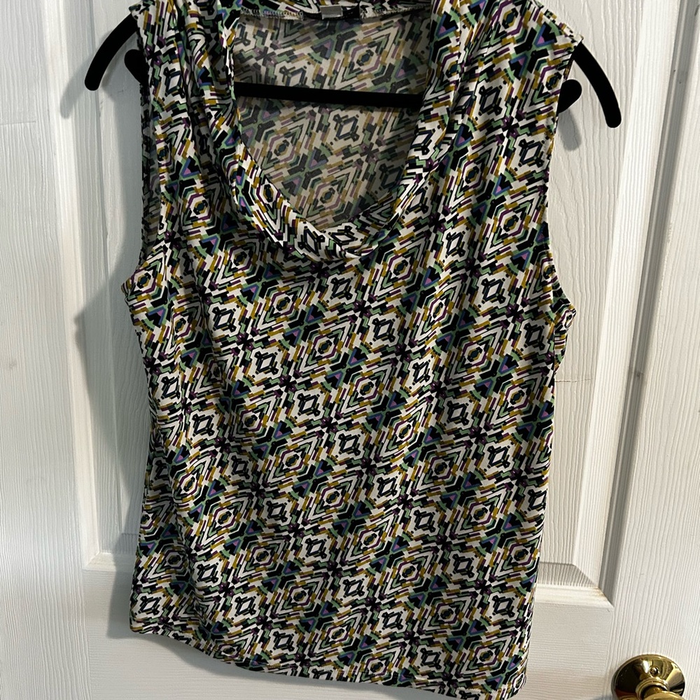 Tahari Gold Purple Sleeveless Tank Top